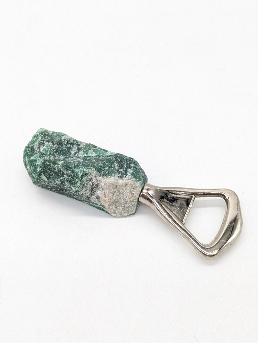 Raw Jadeite Silver Metal Bottle Opener